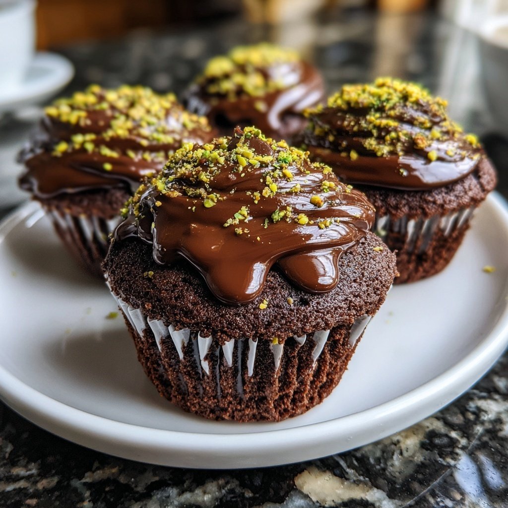 Chocolate Pistachio Cupcakes