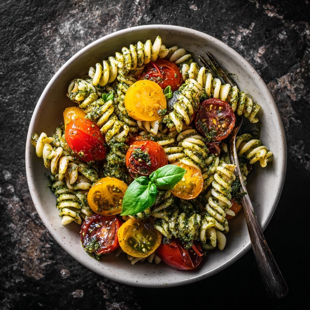 Healthy Lunch Pesto Pasta Salad