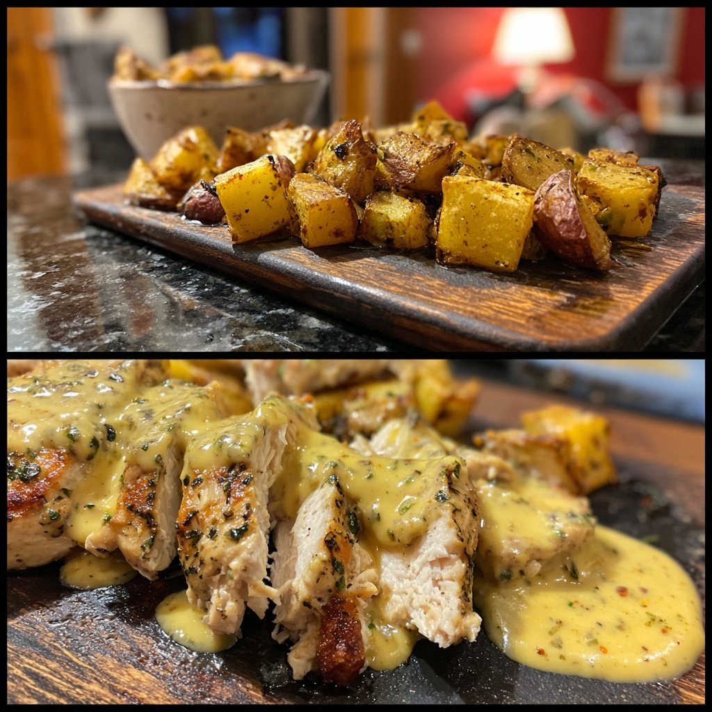 Creamy Dijon Chicken With Roasted Potatoes