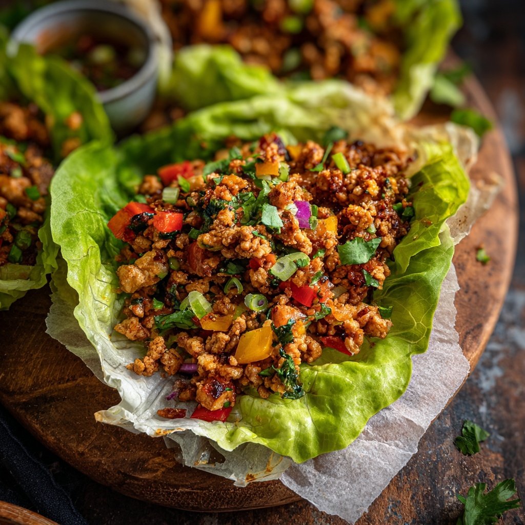 Ground Chicken Taco Lettuce Wraps