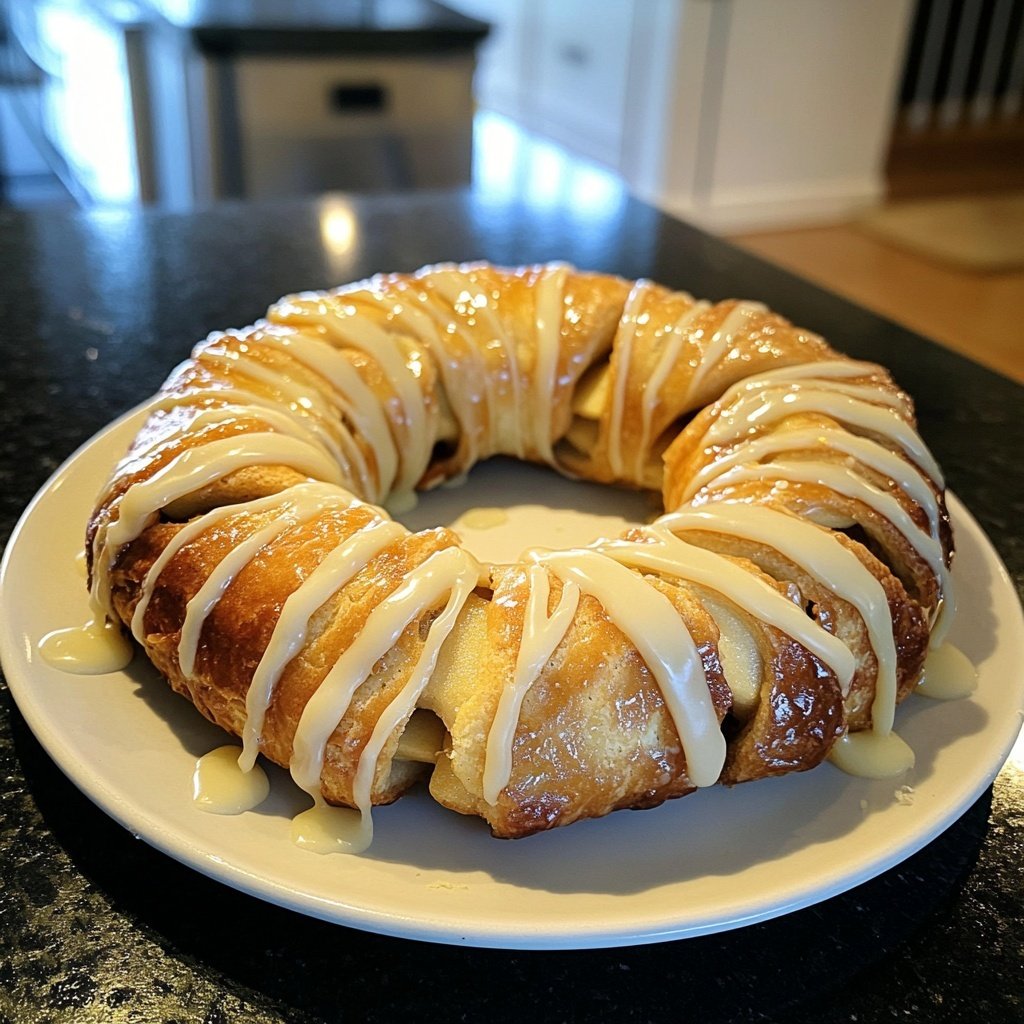Cozy Apple Kringle with Vanilla Glaze